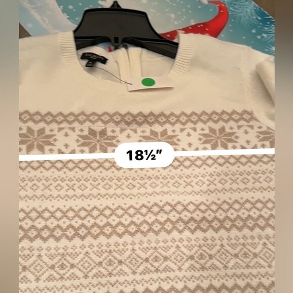 Talbots Women’s SHIMMER FAIR ISLE CREWNECK SWEATER  Petit Large NWT - Picture 10 of 11